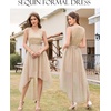 image:imageBeryLove Women Homecoming Cocktail Dress Lace Formal Wedding Guest Party  High Low Dress with V Back for Holiday Prom Elegant Pick for Wedding Guest Evening and Mother of the Bride OccasionsTulle Sequin Champagne