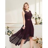 image:imageBeryLove Women Homecoming Cocktail Dress Lace Formal Wedding Guest Party  High Low Dress with V Back for Holiday Prom Elegant Pick for Wedding Guest Evening and Mother of the Bride OccasionsBurgundy