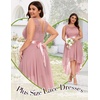 image:imageBeryLove Women Homecoming Cocktail Dress Lace Formal Wedding Guest Party  High Low Dress with V Back for Holiday Prom Elegant Pick for Wedding Guest Evening and Mother of the Bride OccasionsBlush
