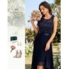 image:imageBeryLove Women Homecoming Cocktail Dress Lace Formal Wedding Guest Party  High Low Dress with V Back for Holiday Prom Elegant Pick for Wedding Guest Evening and Mother of the Bride OccasionsNavy Sequin