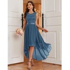 image:imageBeryLove Women Homecoming Cocktail Dress Lace Formal Wedding Guest Party  High Low Dress with V Back for Holiday Prom Elegant Pick for Wedding Guest Evening and Mother of the Bride OccasionsGrey Blue Sequin