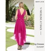 image:imageBeryLove Women Homecoming Cocktail Dress Lace Formal Wedding Guest Party  High Low Dress with V Back for Holiday Prom Elegant Pick for Wedding Guest Evening and Mother of the Bride OccasionsRose
