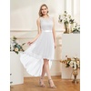 image:imageBeryLove Women Homecoming Cocktail Dress Lace Formal Wedding Guest Party  High Low Dress with V Back for Holiday Prom Elegant Pick for Wedding Guest Evening and Mother of the Bride OccasionsWhite