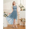 image:imageBeryLove Women Homecoming Cocktail Dress Lace Formal Wedding Guest Party  High Low Dress with V Back for Holiday Prom Elegant Pick for Wedding Guest Evening and Mother of the Bride OccasionsGrey Blue