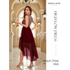 image:imageBeryLove Women Homecoming Cocktail Dress Lace Formal Wedding Guest Party  High Low Dress with V Back for Holiday Prom Elegant Pick for Wedding Guest Evening and Mother of the Bride OccasionsTulle Sequin Burgundy
