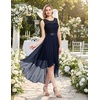 image:imageBeryLove Women Homecoming Cocktail Dress Lace Formal Wedding Guest Party  High Low Dress with V Back for Holiday Prom Elegant Pick for Wedding Guest Evening and Mother of the Bride OccasionsNavy