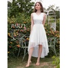 image:imageBeryLove Women Homecoming Cocktail Dress Lace Formal Wedding Guest Party  High Low Dress with V Back for Holiday Prom Elegant Pick for Wedding Guest Evening and Mother of the Bride OccasionsTulle Sequin White