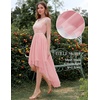 image:imageBeryLove Women Homecoming Cocktail Dress Lace Formal Wedding Guest Party  High Low Dress with V Back for Holiday Prom Elegant Pick for Wedding Guest Evening and Mother of the Bride OccasionsTulle Sequin Blush