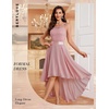 image:imageBeryLove Women Homecoming Cocktail Dress Lace Formal Wedding Guest Party  High Low Dress with V Back for Holiday Prom Elegant Pick for Wedding Guest Evening and Mother of the Bride OccasionsBlush