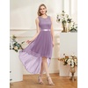 image:imageBeryLove Women Homecoming Cocktail Dress Lace Formal Wedding Guest Party  High Low Dress with V Back for Holiday Prom Elegant Pick for Wedding Guest Evening and Mother of the Bride OccasionsPurple