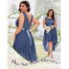image:imageBeryLove Women Homecoming Cocktail Dress Lace Formal Wedding Guest Party  High Low Dress with V Back for Holiday Prom Elegant Pick for Wedding Guest Evening and Mother of the Bride OccasionsGrayish Purple