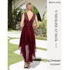 image:imageBeryLove Women Homecoming Cocktail Dress Lace Formal Wedding Guest Party  High Low Dress with V Back for Holiday Prom Elegant Pick for Wedding Guest Evening and Mother of the Bride OccasionsDarkred
