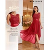 image:imageBeryLove Women Homecoming Cocktail Dress Lace Formal Wedding Guest Party  High Low Dress with V Back for Holiday Prom Elegant Pick for Wedding Guest Evening and Mother of the Bride OccasionsRed Sequin