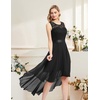 image:imageBeryLove Women Homecoming Cocktail Dress Lace Formal Wedding Guest Party  High Low Dress with V Back for Holiday Prom Elegant Pick for Wedding Guest Evening and Mother of the Bride OccasionsBlack