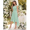 image:imageBeryLove Women Homecoming Cocktail Dress Lace Formal Wedding Guest Party  High Low Dress with V Back for Holiday Prom Elegant Pick for Wedding Guest Evening and Mother of the Bride OccasionsLightgreen Sequin