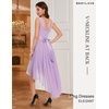 image:imageBeryLove Women Homecoming Cocktail Dress Lace Formal Wedding Guest Party  High Low Dress with V Back for Holiday Prom Elegant Pick for Wedding Guest Evening and Mother of the Bride OccasionsLavender Sequin