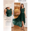 image:imageBeryLove Women Homecoming Cocktail Dress Lace Formal Wedding Guest Party  High Low Dress with V Back for Holiday Prom Elegant Pick for Wedding Guest Evening and Mother of the Bride OccasionsDarkgreen Sequin