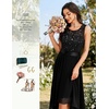 image:imageBeryLove Women Homecoming Cocktail Dress Lace Formal Wedding Guest Party  High Low Dress with V Back for Holiday Prom Elegant Pick for Wedding Guest Evening and Mother of the Bride OccasionsBlack Sequin