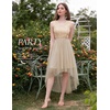 image:imageBeryLove Women Homecoming Cocktail Dress Lace Formal Wedding Guest Party  High Low Dress with V Back for Holiday Prom Elegant Pick for Wedding Guest Evening and Mother of the Bride OccasionsTulle Sequin Champagne