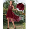 image:imageBeryLove Women Homecoming Cocktail Dress Lace Formal Wedding Guest Party  High Low Dress with V Back for Holiday Prom Elegant Pick for Wedding Guest Evening and Mother of the Bride OccasionsTulle Sequin Burgundy