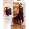 image:imageBeryLove Women Homecoming Cocktail Dress Lace Formal Wedding Guest Party  High Low Dress with V Back for Holiday Prom Elegant Pick for Wedding Guest Evening and Mother of the Bride OccasionsBurgundy Sequin