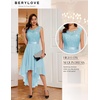 image:imageBeryLove Women Homecoming Cocktail Dress Lace Formal Wedding Guest Party  High Low Dress with V Back for Holiday Prom Elegant Pick for Wedding Guest Evening and Mother of the Bride OccasionsLightblue Sequin