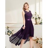 image:imageBeryLove Women Homecoming Cocktail Dress Lace Formal Wedding Guest Party  High Low Dress with V Back for Holiday Prom Elegant Pick for Wedding Guest Evening and Mother of the Bride OccasionsGrape