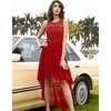 image:imageBeryLove Women Homecoming Cocktail Dress Lace Formal Wedding Guest Party  High Low Dress with V Back for Holiday Prom Elegant Pick for Wedding Guest Evening and Mother of the Bride OccasionsRed