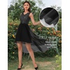 image:imageBeryLove Women Homecoming Cocktail Dress Lace Formal Wedding Guest Party  High Low Dress with V Back for Holiday Prom Elegant Pick for Wedding Guest Evening and Mother of the Bride OccasionsTulle Sequin Black