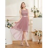 image:imageBeryLove Women Homecoming Cocktail Dress Lace Formal Wedding Guest Party  High Low Dress with V Back for Holiday Prom Elegant Pick for Wedding Guest Evening and Mother of the Bride OccasionsBlush