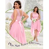 image:imageBeryLove Women Homecoming Cocktail Dress Lace Formal Wedding Guest Party  High Low Dress with V Back for Holiday Prom Elegant Pick for Wedding Guest Evening and Mother of the Bride OccasionsPink