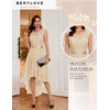 image:imageBeryLove Women Homecoming Cocktail Dress Lace Formal Wedding Guest Party  High Low Dress with V Back for Holiday Prom Elegant Pick for Wedding Guest Evening and Mother of the Bride OccasionsChampagne Sequin