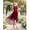 image:imageBeryLove Women Homecoming Cocktail Dress Lace Formal Wedding Guest Party  High Low Dress with V Back for Holiday Prom Elegant Pick for Wedding Guest Evening and Mother of the Bride OccasionsDarkred