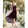 image:imageBeryLove Women Homecoming Cocktail Dress Lace Formal Wedding Guest Party  High Low Dress with V Back for Holiday Prom Elegant Pick for Wedding Guest Evening and Mother of the Bride OccasionsBurgundy