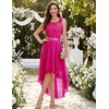 image:imageBeryLove Women Homecoming Cocktail Dress Lace Formal Wedding Guest Party  High Low Dress with V Back for Holiday Prom Elegant Pick for Wedding Guest Evening and Mother of the Bride OccasionsRose