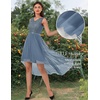 image:imageBeryLove Women Homecoming Cocktail Dress Lace Formal Wedding Guest Party  High Low Dress with V Back for Holiday Prom Elegant Pick for Wedding Guest Evening and Mother of the Bride OccasionsTulle Sequin Grey Blue
