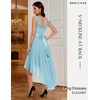 image:imageBeryLove Women Homecoming Cocktail Dress Lace Formal Wedding Guest Party  High Low Dress with V Back for Holiday Prom Elegant Pick for Wedding Guest Evening and Mother of the Bride OccasionsLightblue Sequin