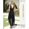 image:imageBeryLove Women Homecoming Cocktail Dress Lace Formal Wedding Guest Party  High Low Dress with V Back for Holiday Prom Elegant Pick for Wedding Guest Evening and Mother of the Bride OccasionsBlack