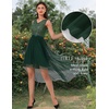 image:imageBeryLove Women Homecoming Cocktail Dress Lace Formal Wedding Guest Party  High Low Dress with V Back for Holiday Prom Elegant Pick for Wedding Guest Evening and Mother of the Bride OccasionsTulle Sequin Darkgreen