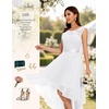 image:imageBeryLove Women Homecoming Cocktail Dress Lace Formal Wedding Guest Party  High Low Dress with V Back for Holiday Prom Elegant Pick for Wedding Guest Evening and Mother of the Bride OccasionsWhite Sequin