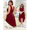 image:imageBeryLove Women Homecoming Cocktail Dress Lace Formal Wedding Guest Party  High Low Dress with V Back for Holiday Prom Elegant Pick for Wedding Guest Evening and Mother of the Bride OccasionsDarkred