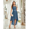 image:imageBeryLove Women Homecoming Cocktail Dress Lace Formal Wedding Guest Party  High Low Dress with V Back for Holiday Prom Elegant Pick for Wedding Guest Evening and Mother of the Bride OccasionsGrey Blue Sequin