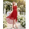 image:imageBeryLove Women Homecoming Cocktail Dress Lace Formal Wedding Guest Party  High Low Dress with V Back for Holiday Prom Elegant Pick for Wedding Guest Evening and Mother of the Bride OccasionsRed