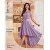image:imageBeryLove Women Homecoming Cocktail Dress Lace Formal Wedding Guest Party  High Low Dress with V Back for Holiday Prom Elegant Pick for Wedding Guest Evening and Mother of the Bride OccasionsPurple