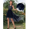 image:imageBeryLove Women Homecoming Cocktail Dress Lace Formal Wedding Guest Party  High Low Dress with V Back for Holiday Prom Elegant Pick for Wedding Guest Evening and Mother of the Bride OccasionsTulle Sequin Navy