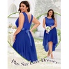 image:imageBeryLove Women Homecoming Cocktail Dress Lace Formal Wedding Guest Party  High Low Dress with V Back for Holiday Prom Elegant Pick for Wedding Guest Evening and Mother of the Bride OccasionsRoyalblue