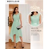 image:imageBeryLove Women Homecoming Cocktail Dress Lace Formal Wedding Guest Party  High Low Dress with V Back for Holiday Prom Elegant Pick for Wedding Guest Evening and Mother of the Bride OccasionsLightgreen Sequin