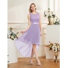 image:imageBeryLove Women Homecoming Cocktail Dress Lace Formal Wedding Guest Party  High Low Dress with V Back for Holiday Prom Elegant Pick for Wedding Guest Evening and Mother of the Bride OccasionsLavender