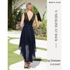 image:imageBeryLove Women Homecoming Cocktail Dress Lace Formal Wedding Guest Party  High Low Dress with V Back for Holiday Prom Elegant Pick for Wedding Guest Evening and Mother of the Bride OccasionsNavy