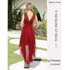 image:imageBeryLove Women Homecoming Cocktail Dress Lace Formal Wedding Guest Party  High Low Dress with V Back for Holiday Prom Elegant Pick for Wedding Guest Evening and Mother of the Bride OccasionsRed